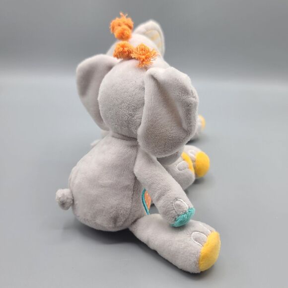 Tickle & Main We Are Twins Gray Elephant Plush Stuffed Baby Toy Rattle - Picture 3 of 9